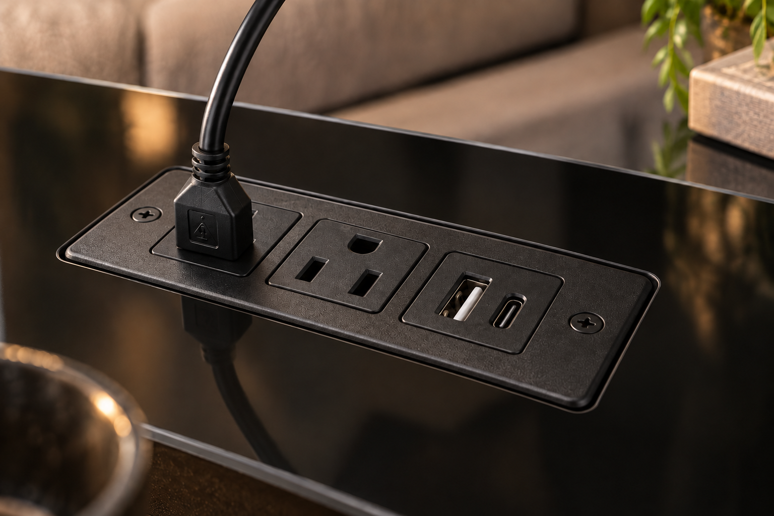 Illustration of the built-in charging ports